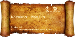 Koroknai Mónika névjegykártya