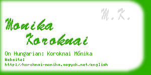 monika koroknai business card